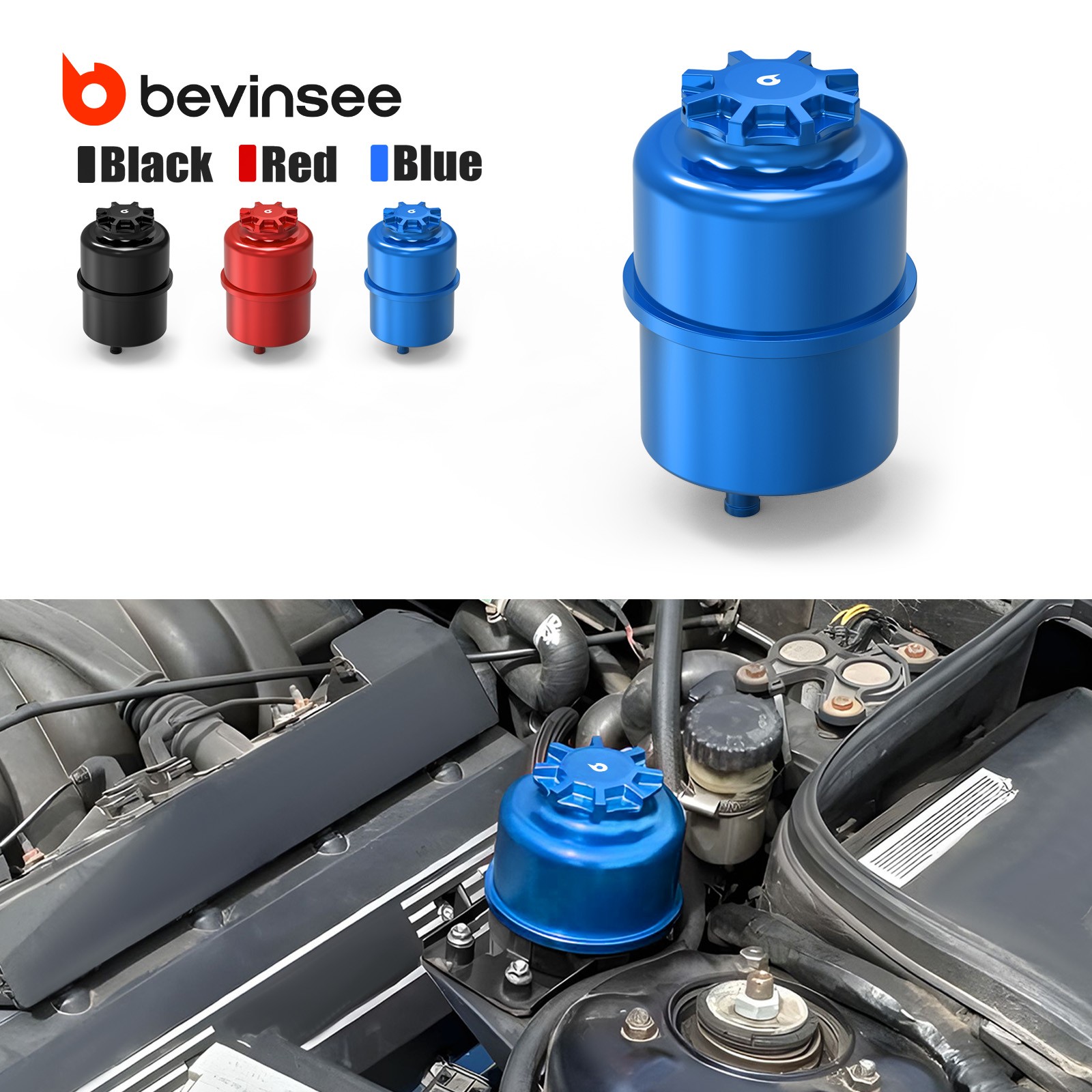 Aluminum Power Steering Reservoir Upgrade For BMW M54 M52 M52 N46 N52 S54 S52