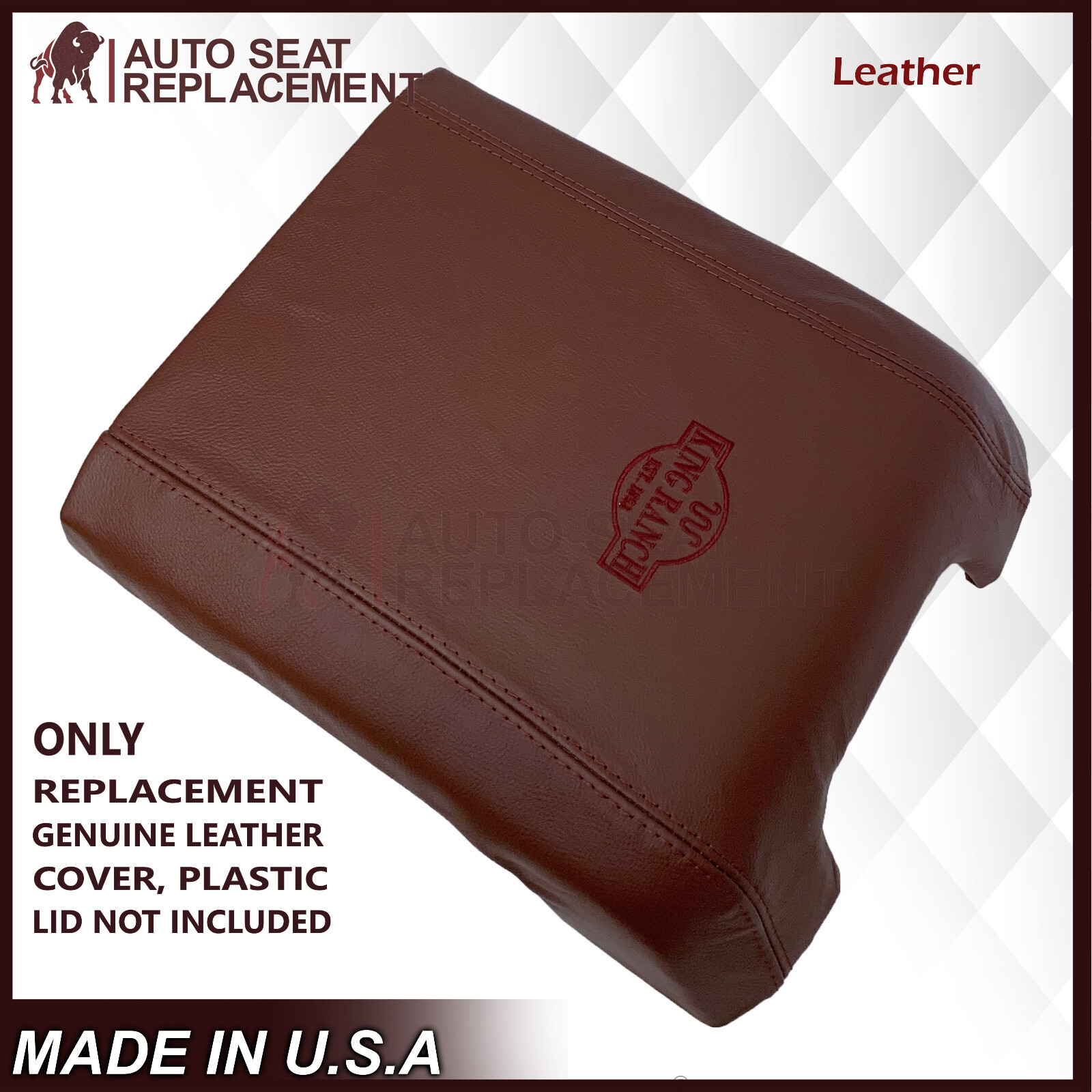 2011 - 2014 Ford F250 King Ranch Real Leather Center Console Armrest lid Cover