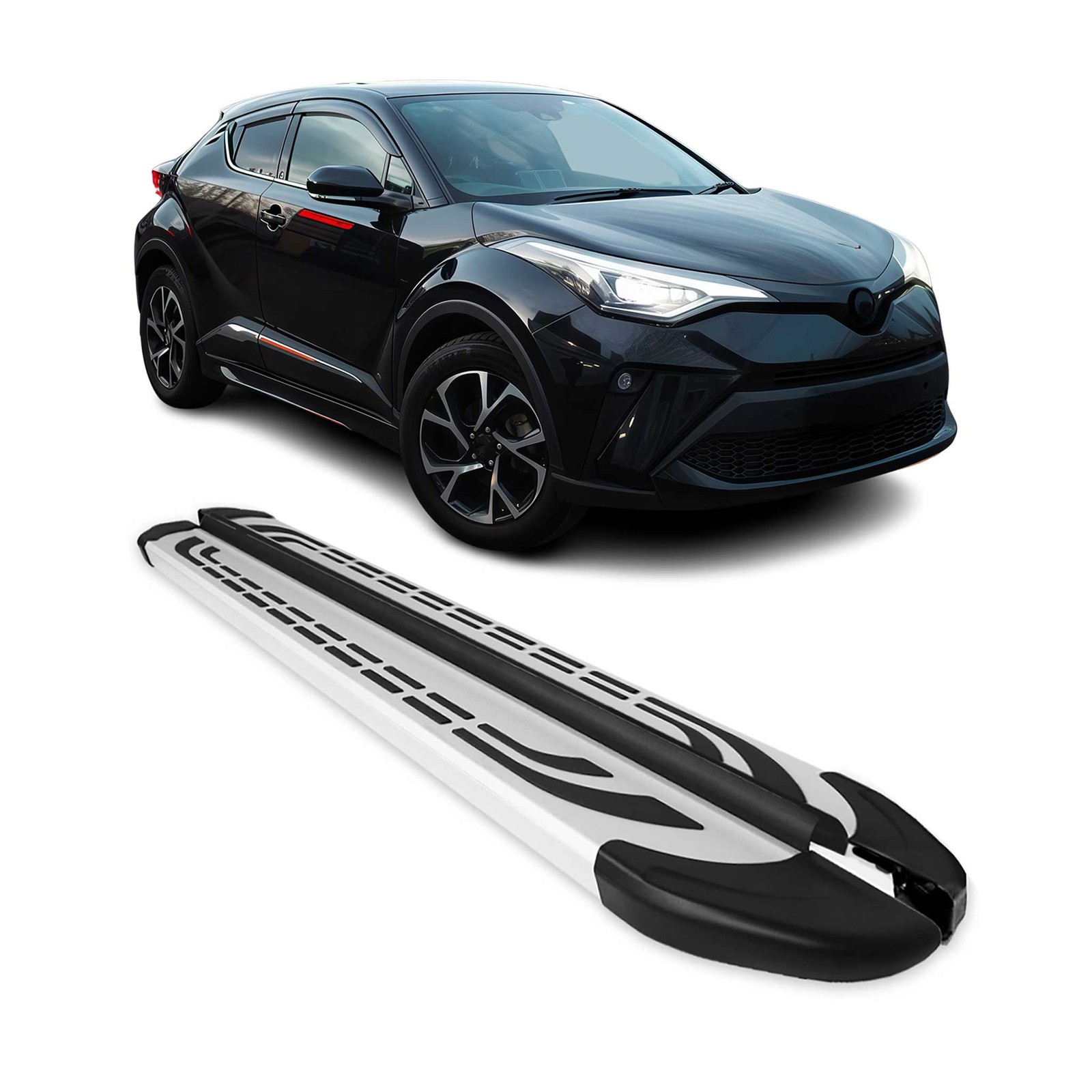 Nerf Bars Side Step Running Boards for Toyota C-HR 2018-2022 Silver 2Pcs