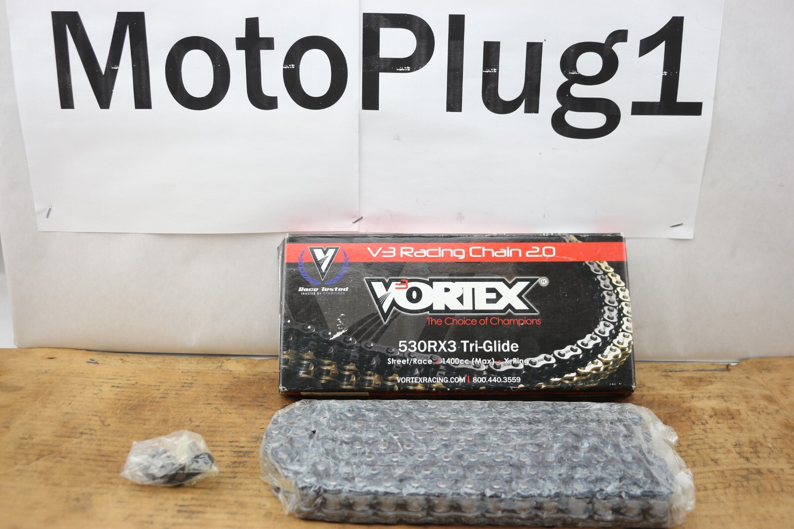Vortex RX3 Chain 530X120 Black 530RX3-120 Xring Drive Chain NEW Rivet style