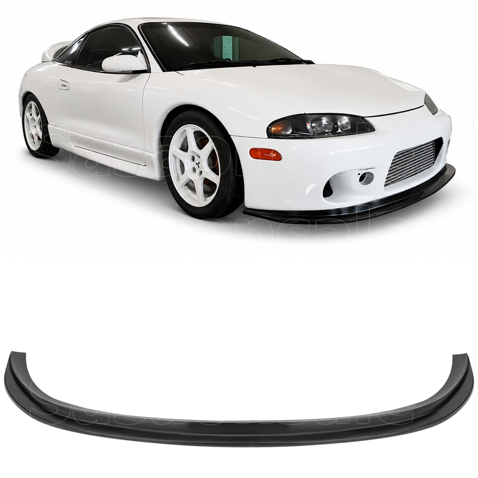 Front Bumper Lip Spoiler For 97-99 Mitsubishi Eclipse 2G, Black PU GT Style Front Bumper Lip Spoiler For 97-99 Mitsubishi Eclipse 2G, Black PU GT Style