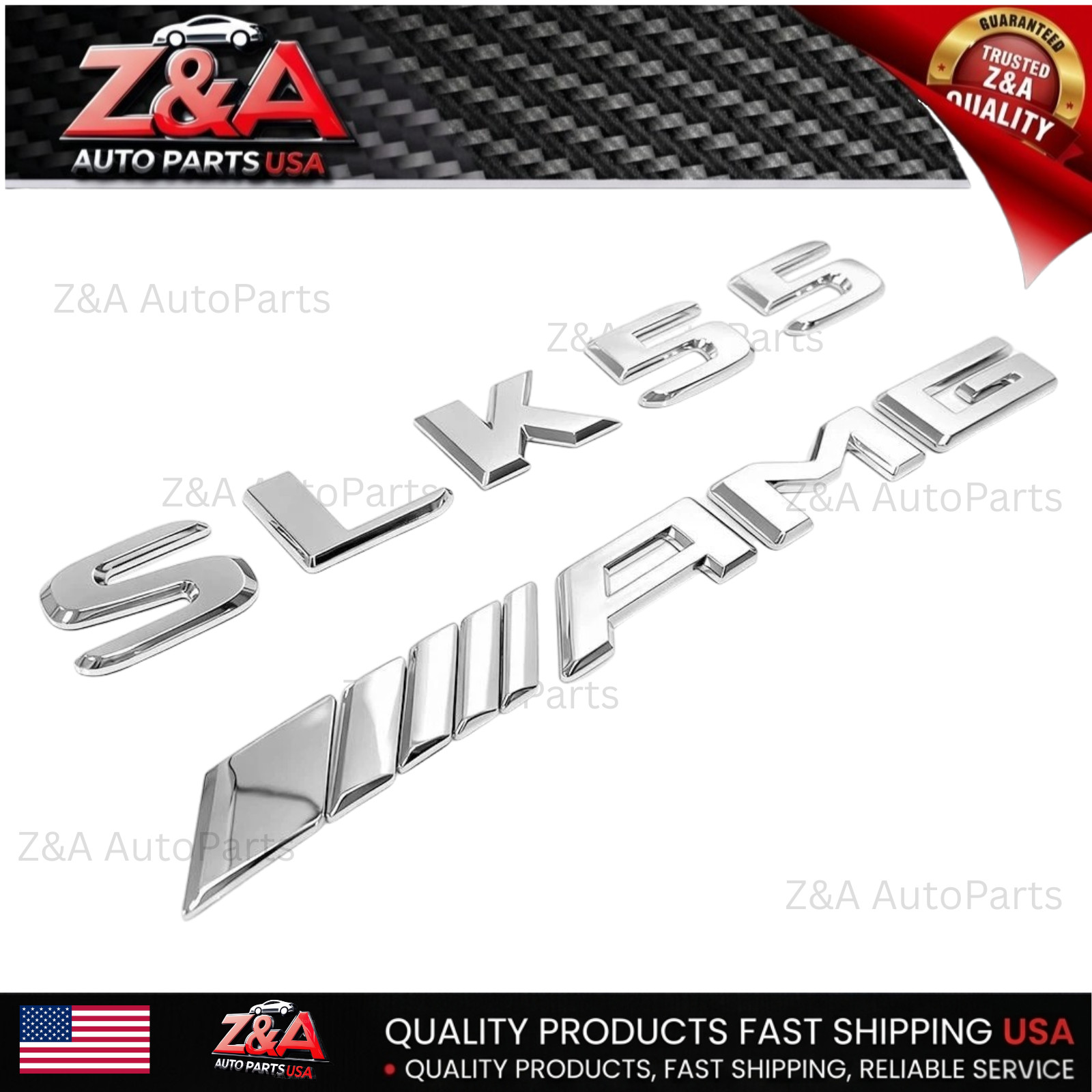 SLK55 + AMG CHROME REPLACEMENT FOR MERCEDES REAR TRUNK EMBLEM BADGE NAMEPLATE