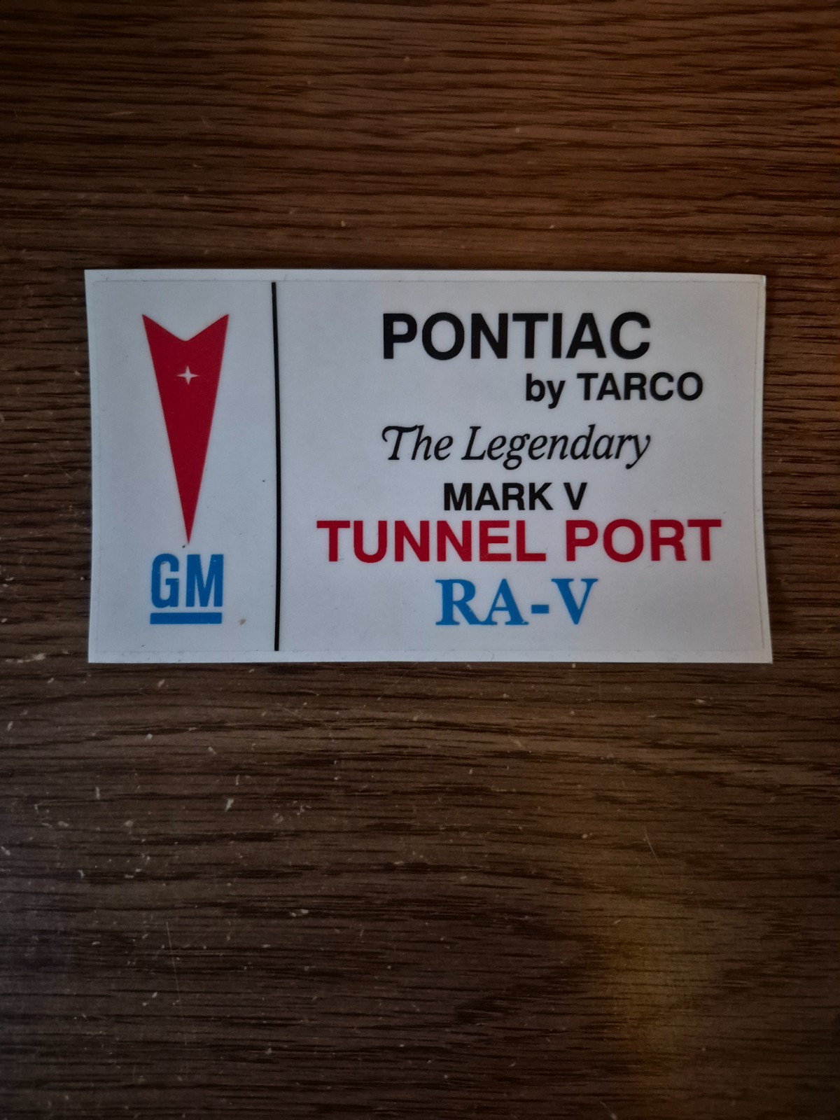 Pontiac Ram Air V Tunnel Port Engine - Engineering Report with Valve Cover Decal Pontiac Ram Air V Tunnel Port Engine - Engineering Report with Valve Cover Decal