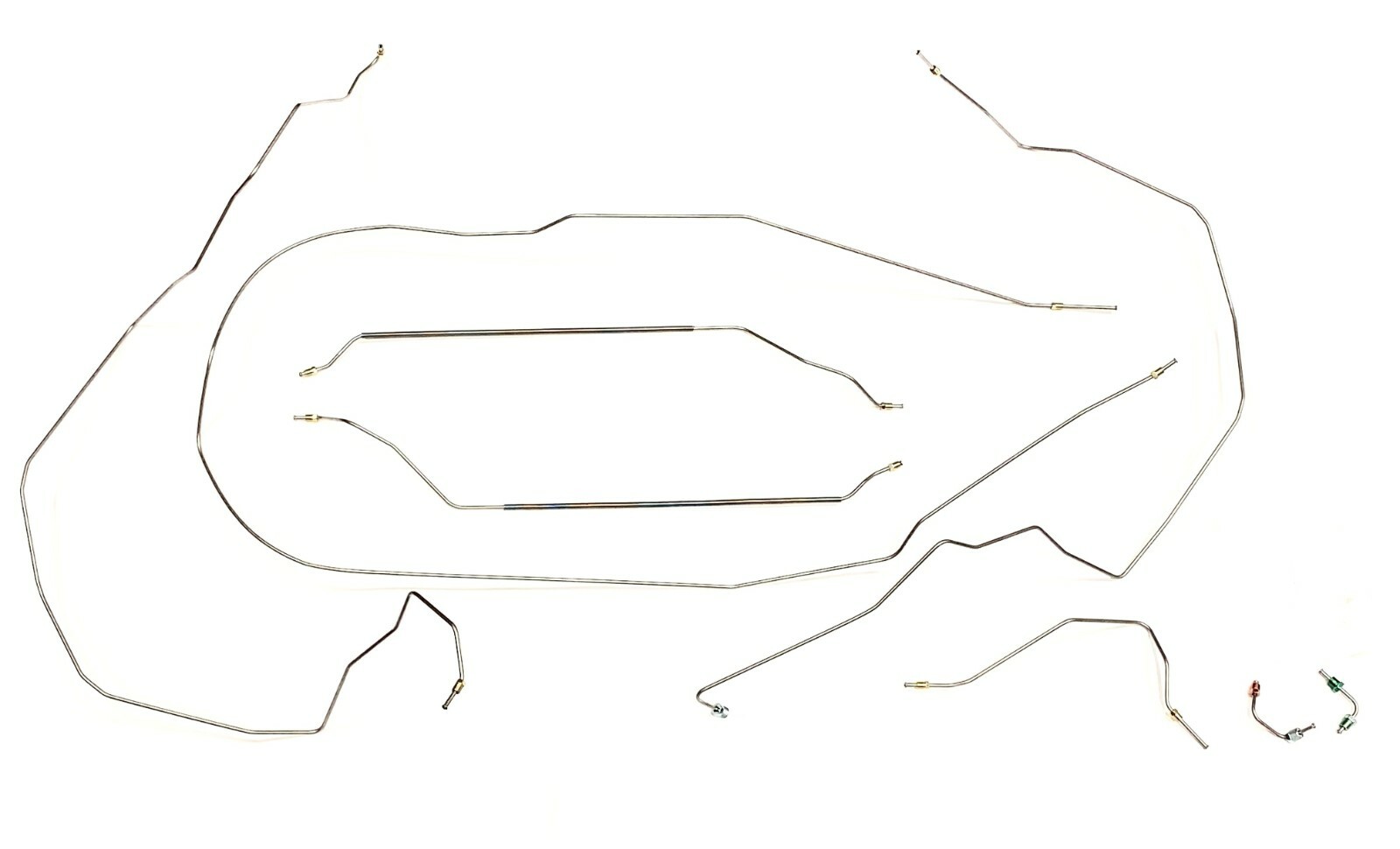 Complete Galfan Coated Steel Brake Line Kit For Front Power Disc Rear Drum Complete Galfan Coated Steel Brake Line Kit For Front Power Disc Rear Drum