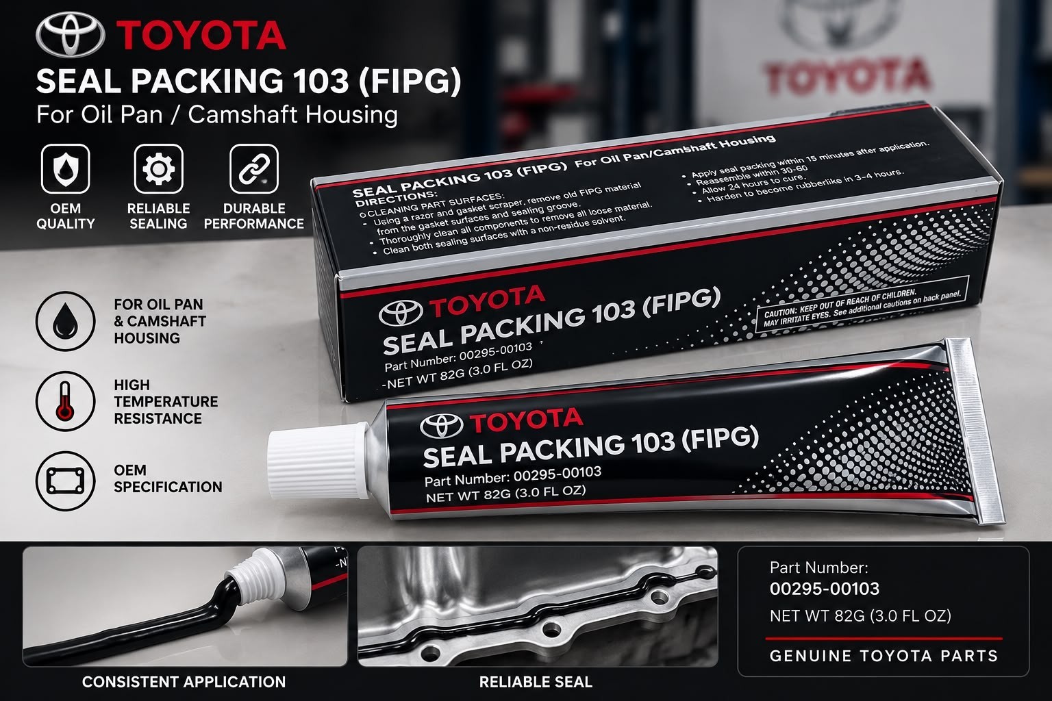 Genuine Toyota Seal Packing 103 FIPG 00295-00103 3.0 oz OEM