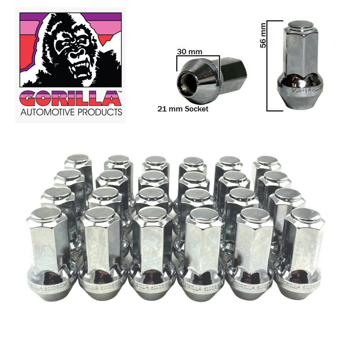 24 GORILLA F150 14x2 OEM STOCK FACTORY WHEELS RIM XL LARGE SEAT CHROME LUG NUTS