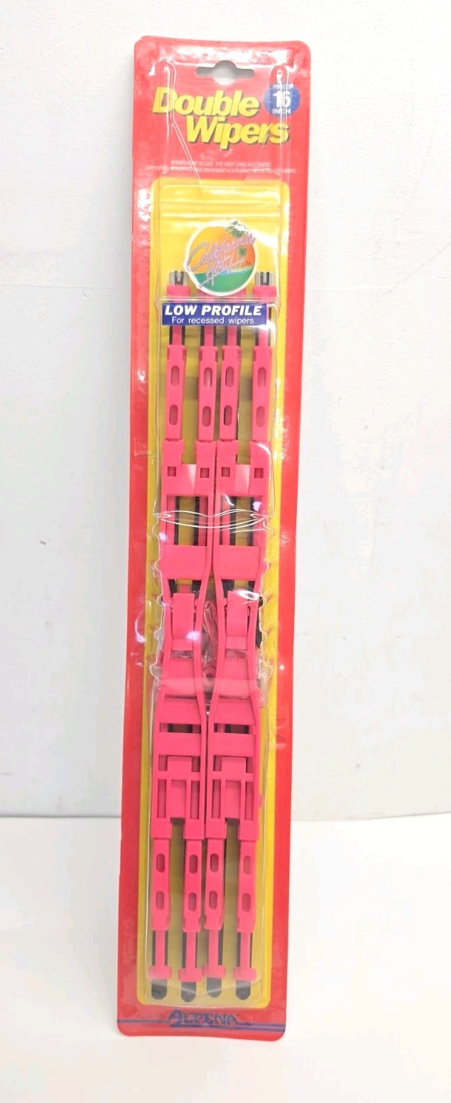 Vtg California Hot Pink Double Twin Beam Truck Wiper Arms 16 Vtg California Hot Pink Double Twin Beam Truck Wiper Arms 16