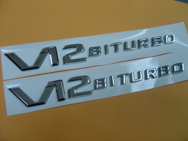 Pair of * V12 BITURBO * Badge Emblem Mercedes AMG S65 SL65 SL600 G65 BMW 760Li Pair of * V12 BITURBO * Badge Emblem Mercedes AMG S65 SL65 SL600 G65 BMW 760Li
