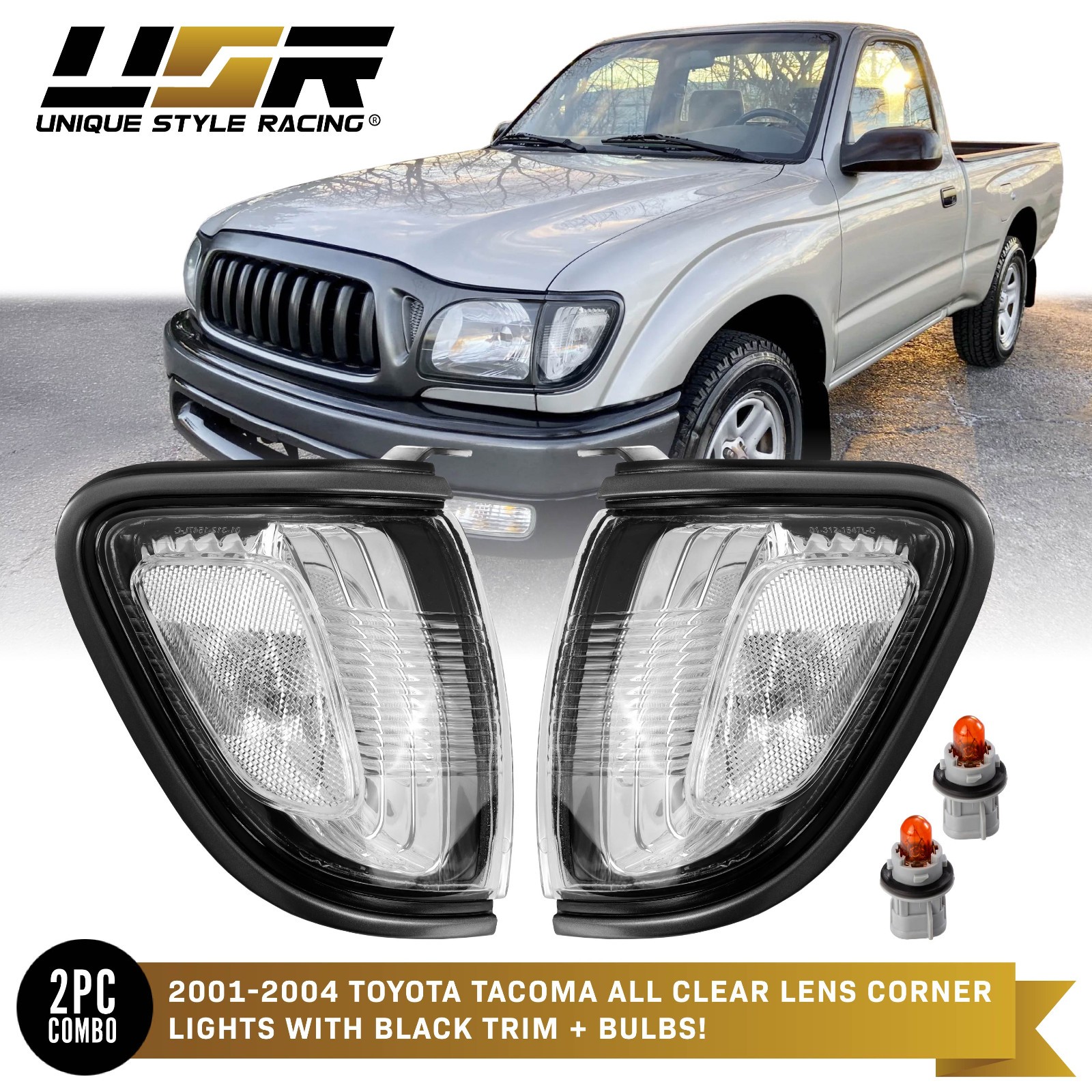 DEPO Pair of Clear Front Corner Signal Lights Lamps For 2001-2004 Toyota Tacoma DEPO Pair of Clear Front Corner Signal Lights Lamps For 2001-2004 Toyota Tacoma