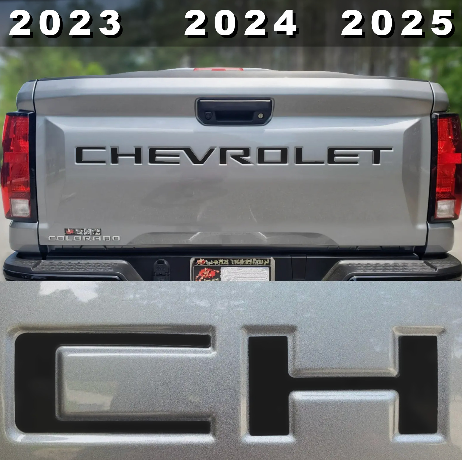 Matte Black Raised Plastic Letters Inserts CHEVROLET COLORADO 2023-26 NOT VINYL