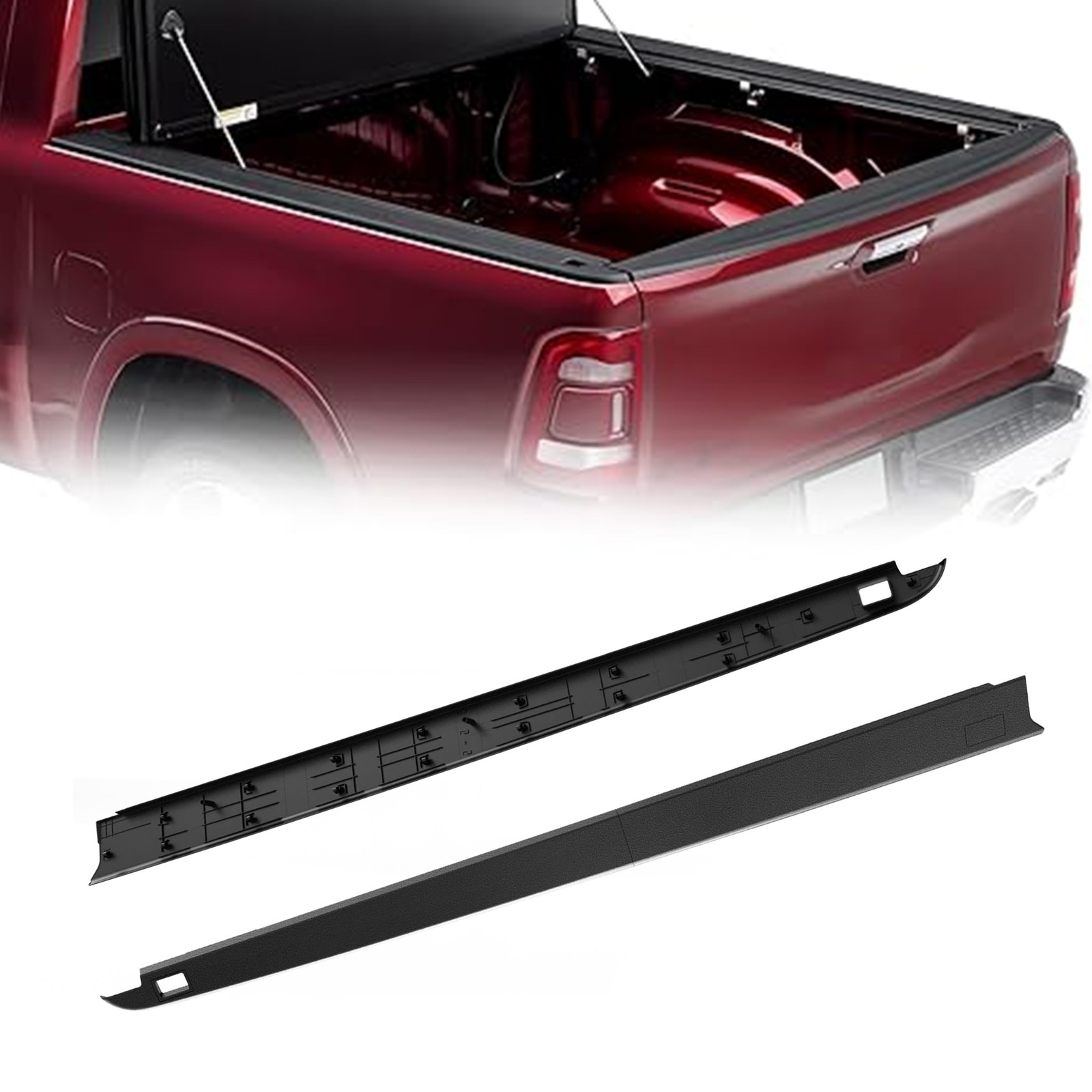 Fit For 2009-2018 Ram 1500 5.7'' Bed Rail Cap Molding Trim LH RH 68375098AA
