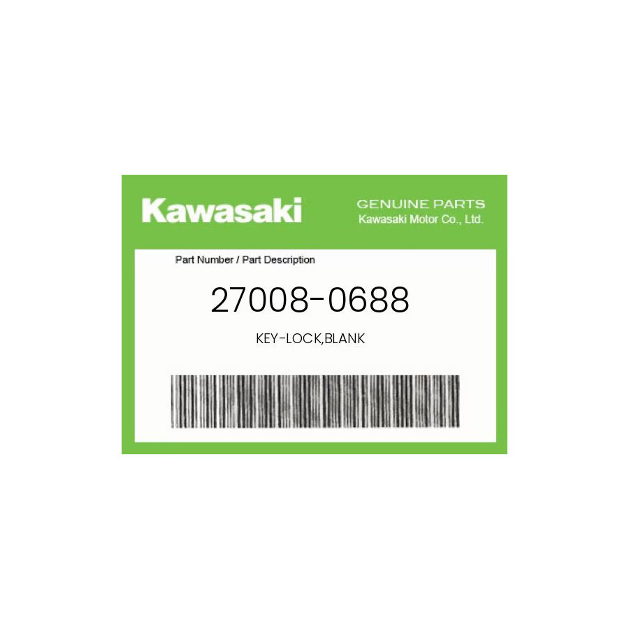 Kawasaki Genuine Key-Lock,Blank - 27008-0688 Kawasaki Genuine Key-Lock,Blank - 27008-0688