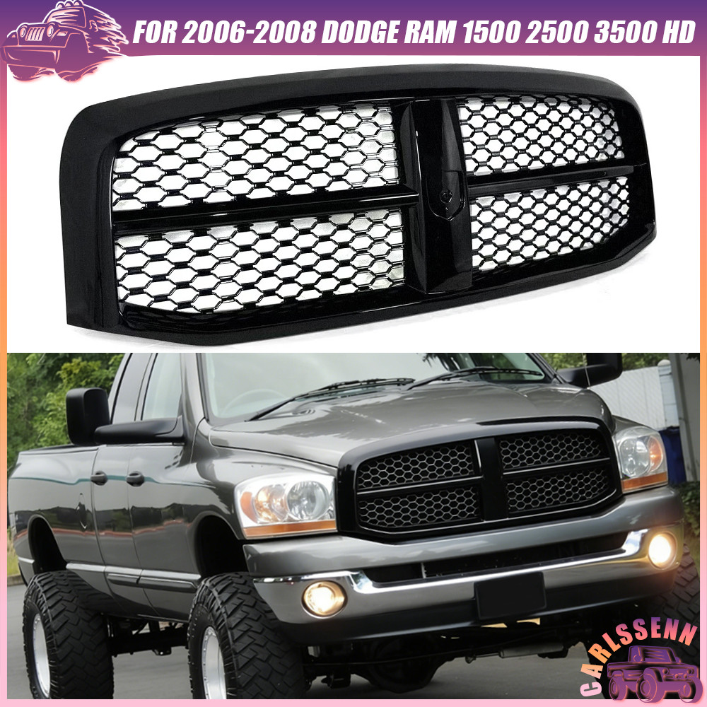 Brilliant Black Grille Assembly Tradesman Style For 2006-08 Ram 1500 2500 3500HD