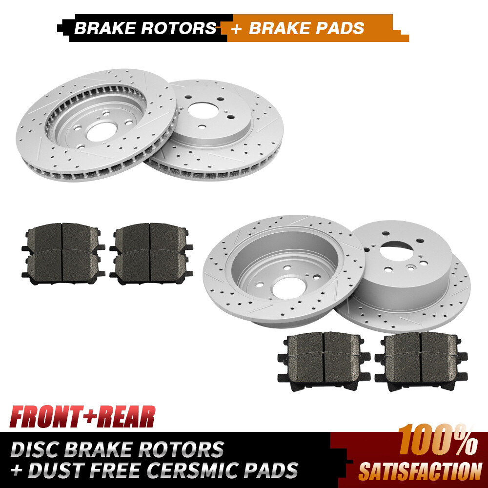 Front Rear Brake Rotors + Ceramic Pads For 2004 - 2009 Lexus RX330 RX350 RX400h