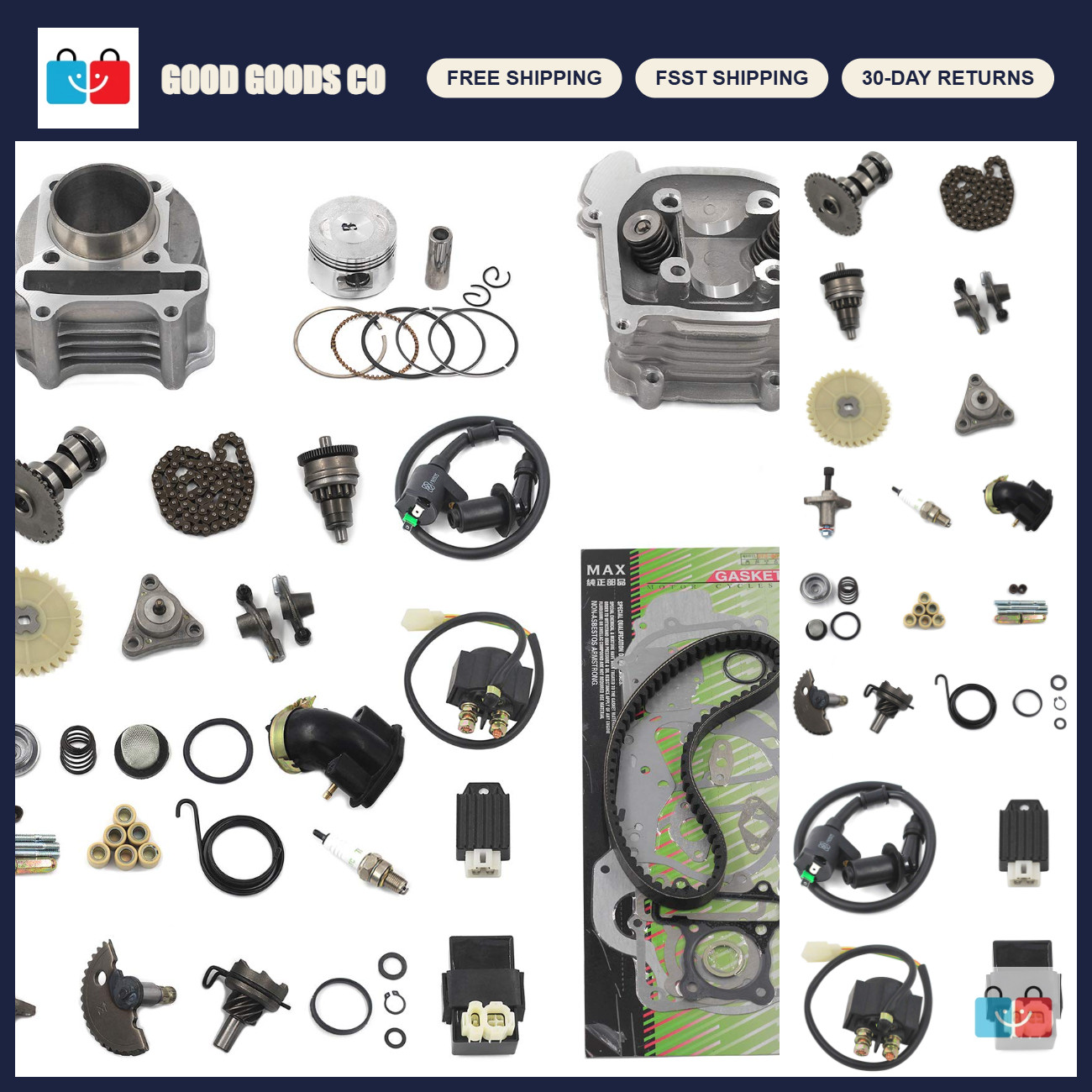 47mm Big Bore Cylinder Rebuild Kit for 49cc 50cc GY6 139QMB Engines - Scooter Mo 47mm Big Bore Cylinder Rebuild Kit for 49cc 50cc GY6 139QMB Engines - Scooter Mo