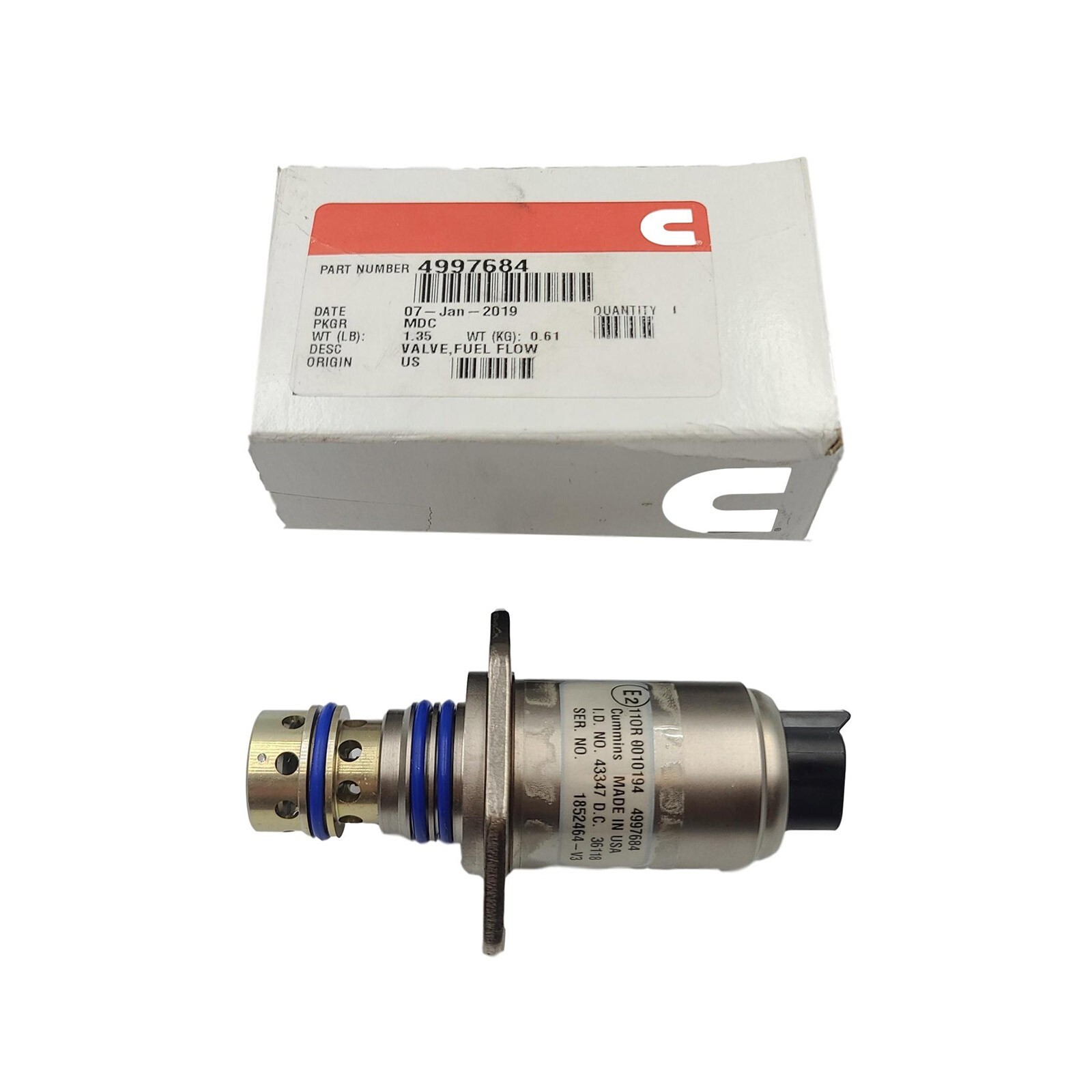 New OEM Genuine Cummins VALVE,FUEL FLOW 4997684 New OEM Genuine Cummins VALVE,FUEL FLOW 4997684