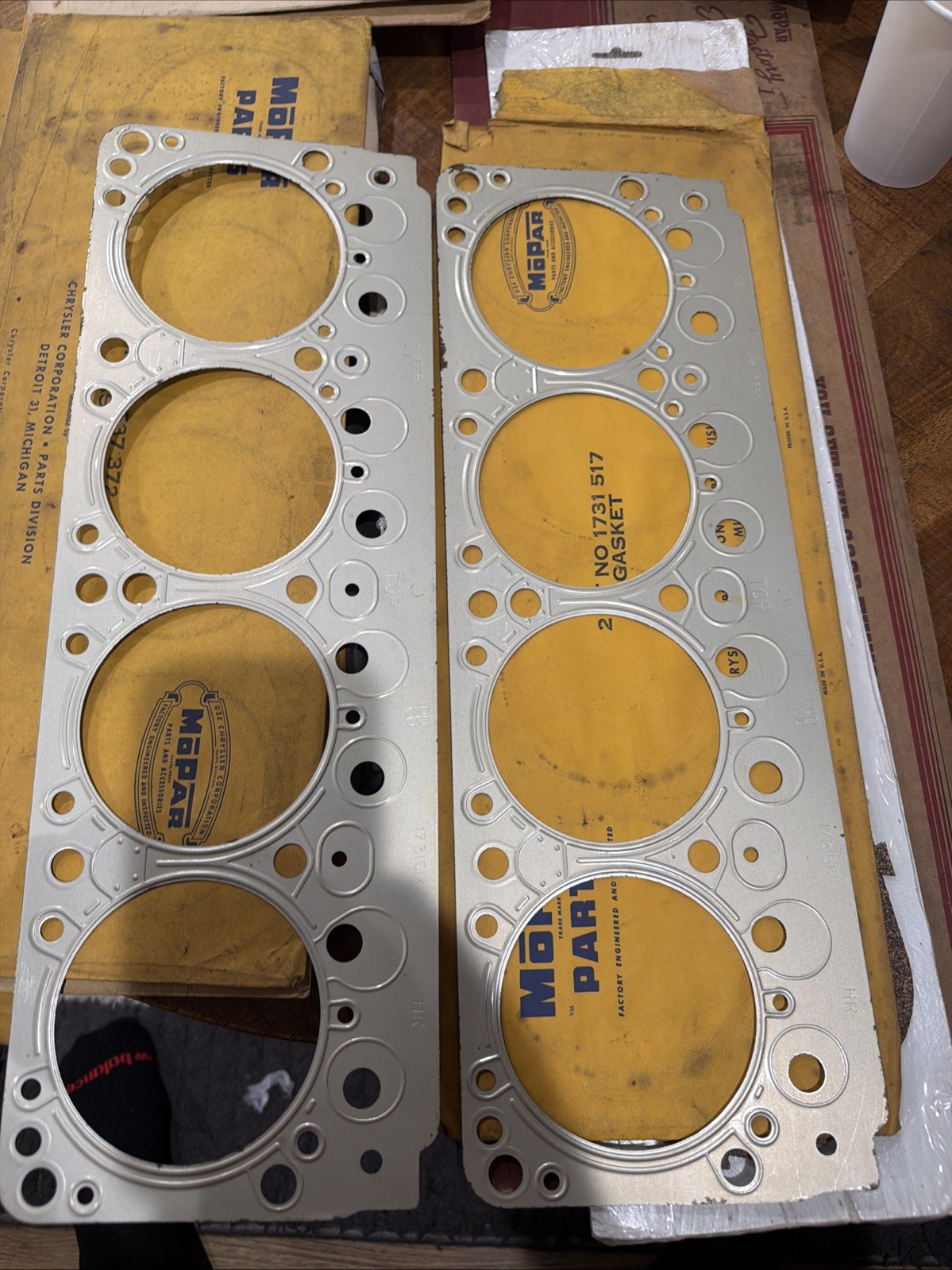 NOS Mopar 1731517 Head Gasket Pair 1956-58 Chrysler Dodge V8 OEM