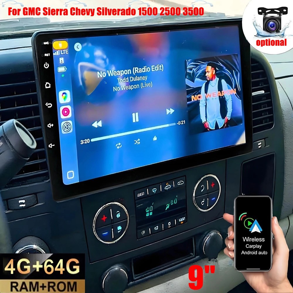 For 2007-2013 GMC Sierra Chevy Silverado Car Radio Stereo Carplay Android 15 GPS For 2007-2013 GMC Sierra Chevy Silverado Car Radio Stereo Carplay Android 15 GPS