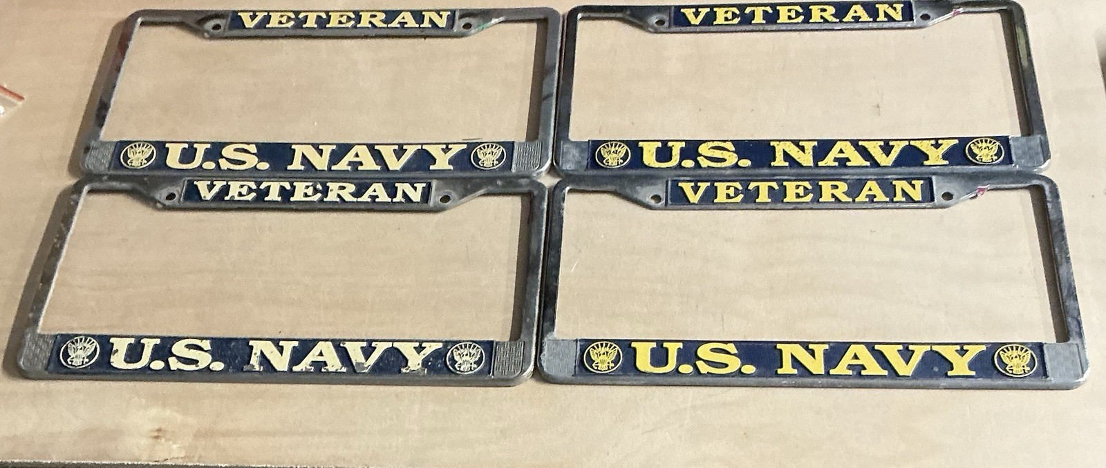 GUC Chrome U.S. Navy Veteran License Plate Frames (4) w/FREE Shipping GUC Chrome U.S. Navy Veteran License Plate Frames (4) w/FREE Shipping