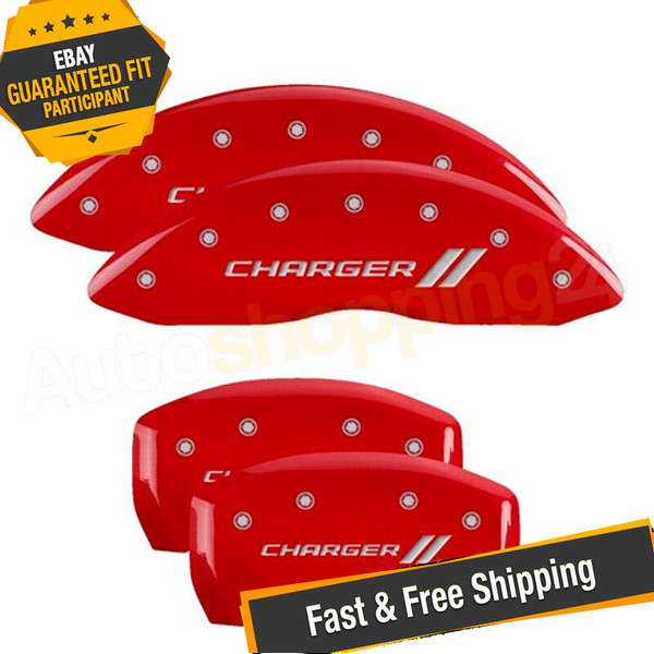 MGP 12181SCH1RD Gloss Red Caliper Covers for 11-21 Dodge Charger