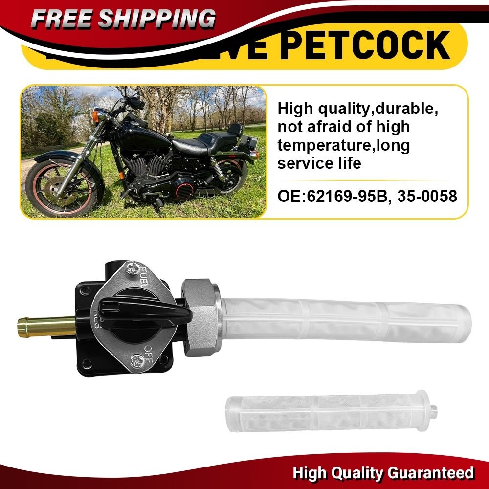 Fuel Valve Petcock 22mm Straight Outlet For Harley VACUUM SYSTEM Petcock SHUTOFF