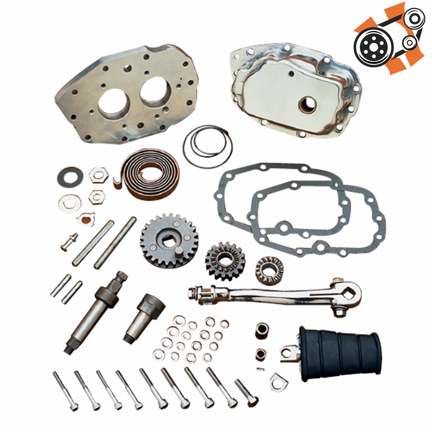 Complete Kickstart Kit W/ Polished Cover Fit For Harley 5-spd Big Twin 1982-1999