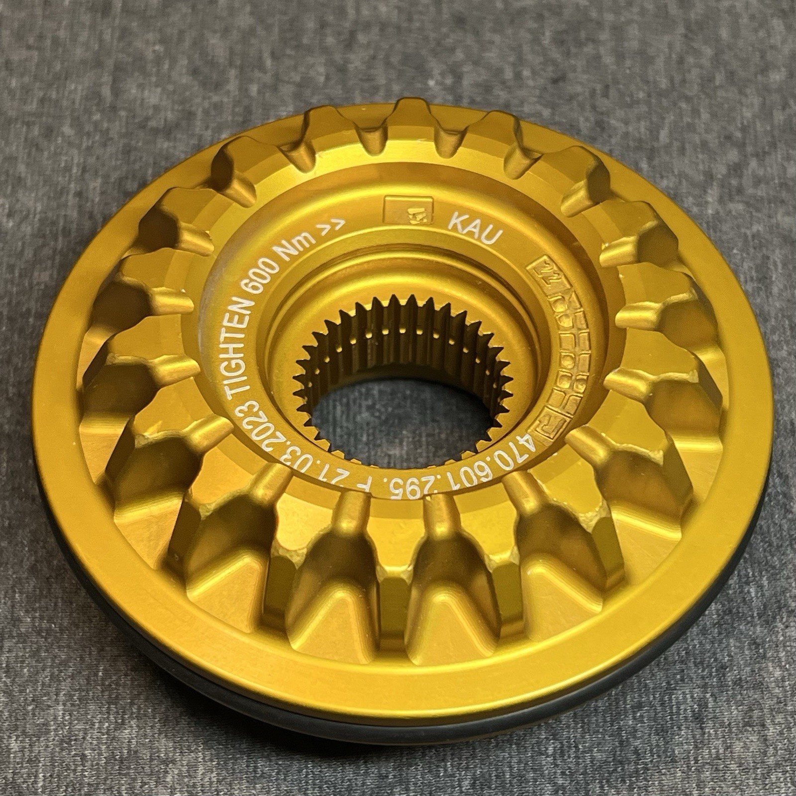 Used Lamborghini Huracan & Aventador Center Locking Nut Gold OEM 470.601.295F Used Lamborghini Huracan & Aventador Center Locking Nut Gold OEM 470.601.295F