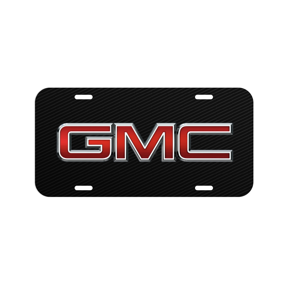 GMC VEHICLE LICENSE PLATE FRONT CAR AUTO TAG USA MADE BLACK CARBON TRUCK SIERRA