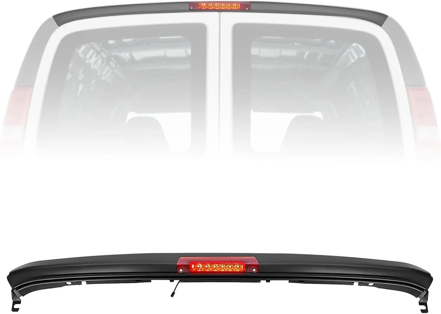 Fit Chevy Express GMC Savana 2003-25 Exterior Rear Upper Trim 3rd Brake Light