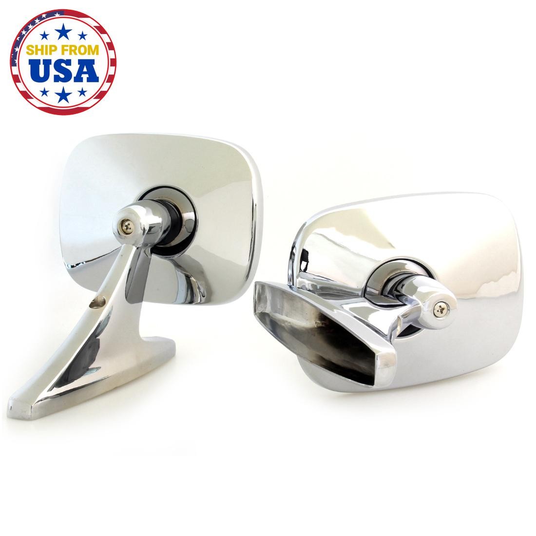 FIT CHEVROLET CORVETTE STINGRAY CHROME DOOR MIRROR 2PCS PAIR 1963 68 - 1982