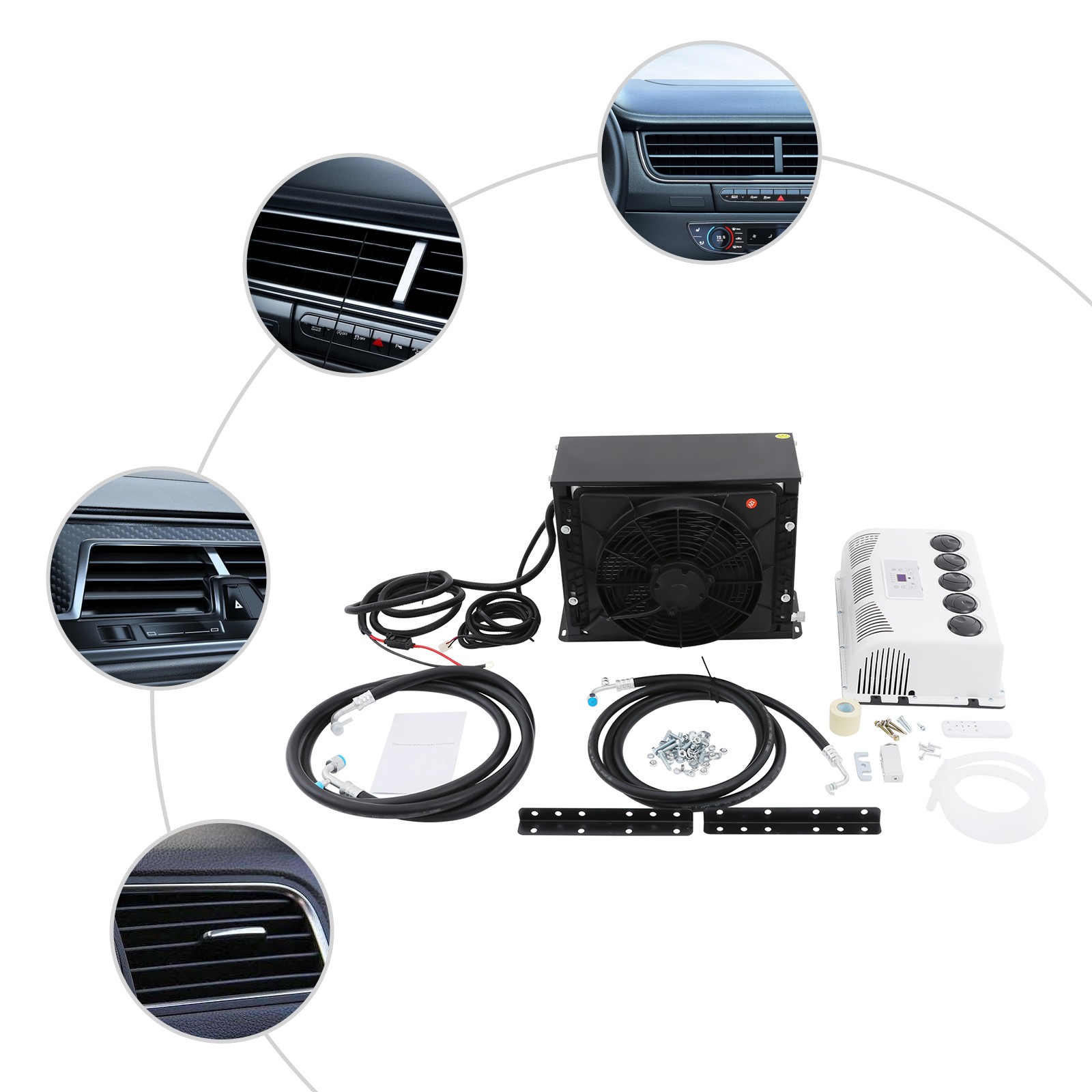 DC 12V 8000 BTU RV Cab Air Conditioner Split A/C For Semi Trucks Bus Caravans RV