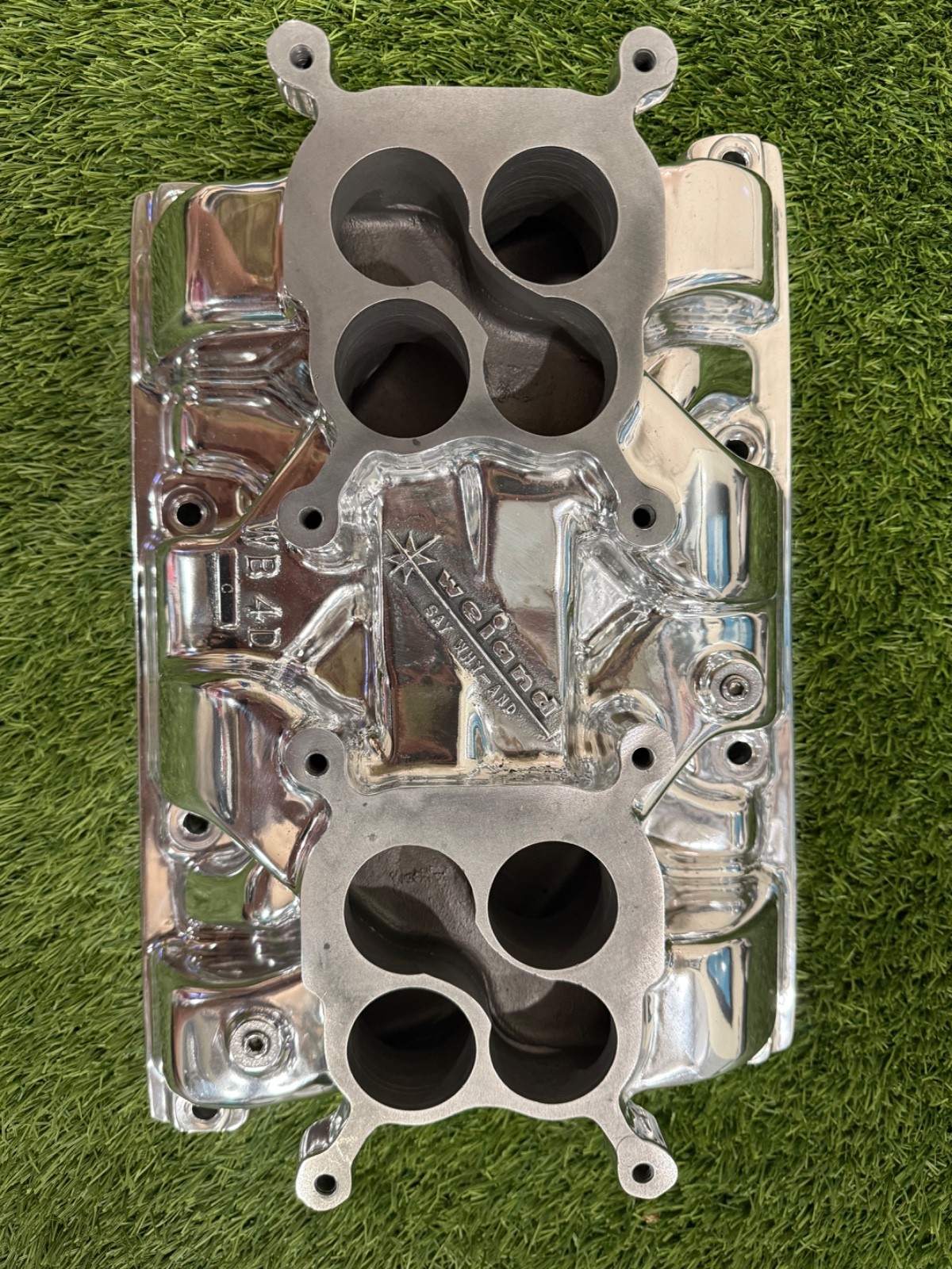 NOS RARE Weiand WB4D Aluminum 2x4 Dual Quad Intake Manifold for Buick Nailhead