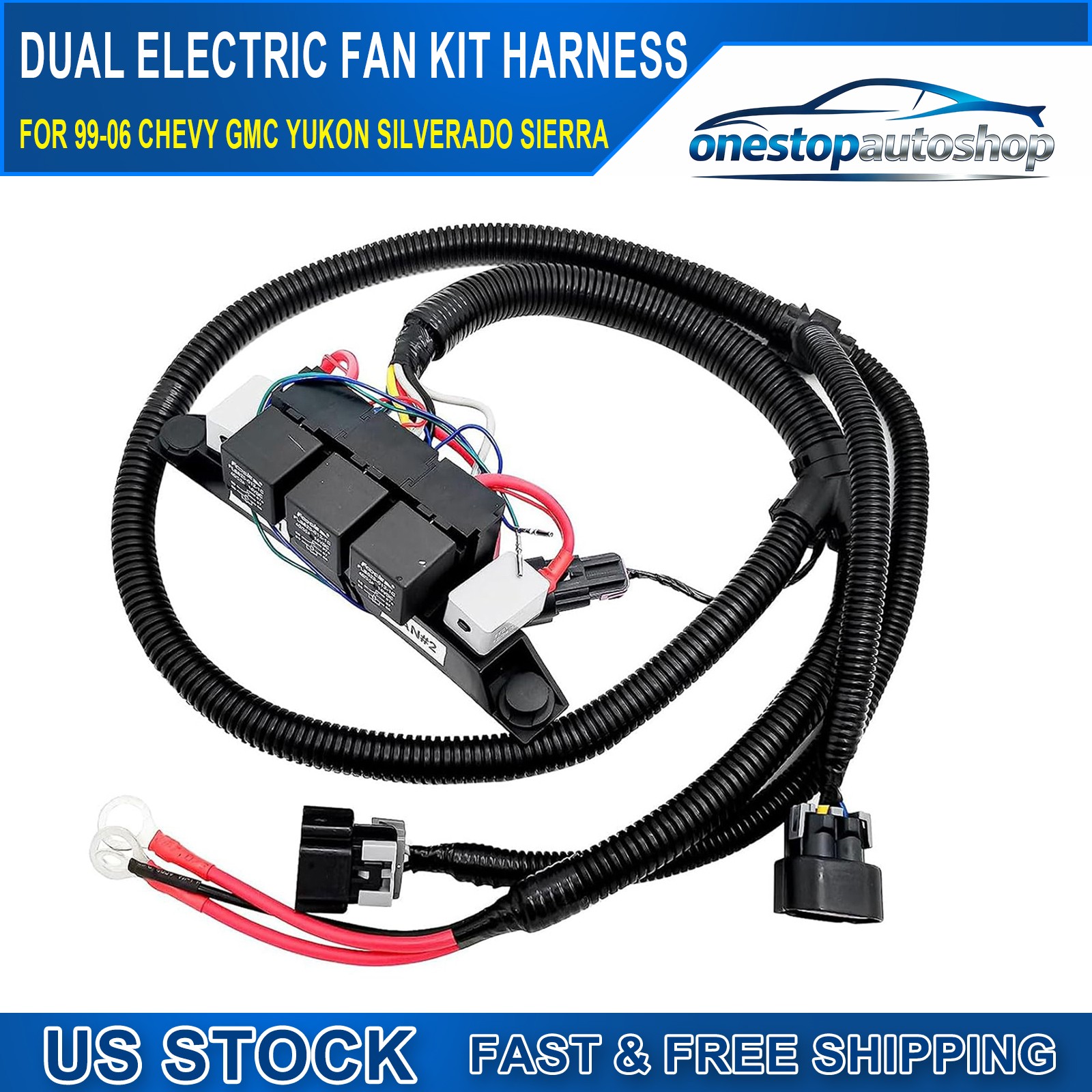 Retrofit Stand Alone Electric Fan Harness For 99-07 Silverado Sierra Tahoe Yukon
