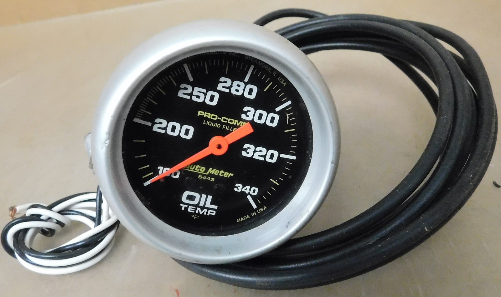Auto Meter 5443 Pro-Comp Oil Temp, 100-340 Degree, 2 5/8\ Auto Meter 5443 Pro-Comp Oil Temp, 100-340 Degree, 2 5/8\