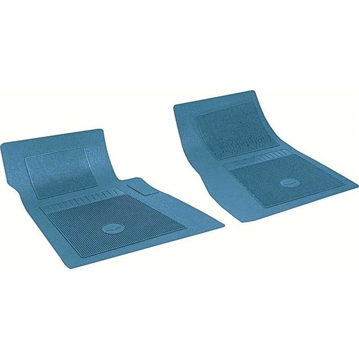 OER FP72008 Fits Chevy 2 Piece Medium Blue Front Bow Tie Floor Mat Set
