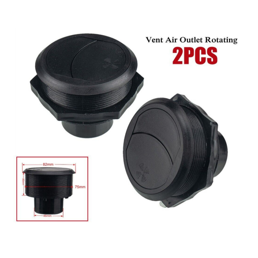 2Pack Car Vent Air Outlet Rotating Round Ceiling for RV Bus A/C Air Outlet Black 2Pack Car Vent Air Outlet Rotating Round Ceiling for RV Bus A/C Air Outlet Black