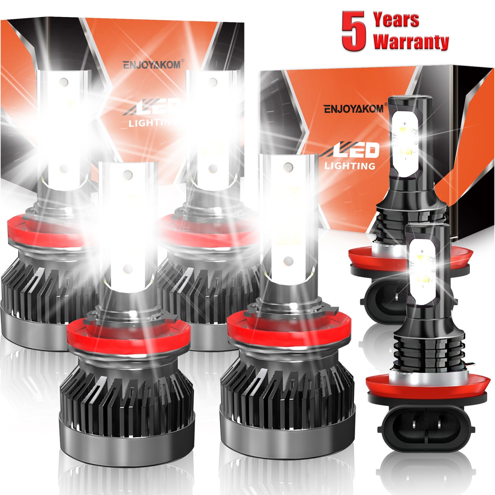 10000K LED Headlight Hi/Low Beam Fog Light Bulbs Kit For Toyota Tacoma 2016-2023
