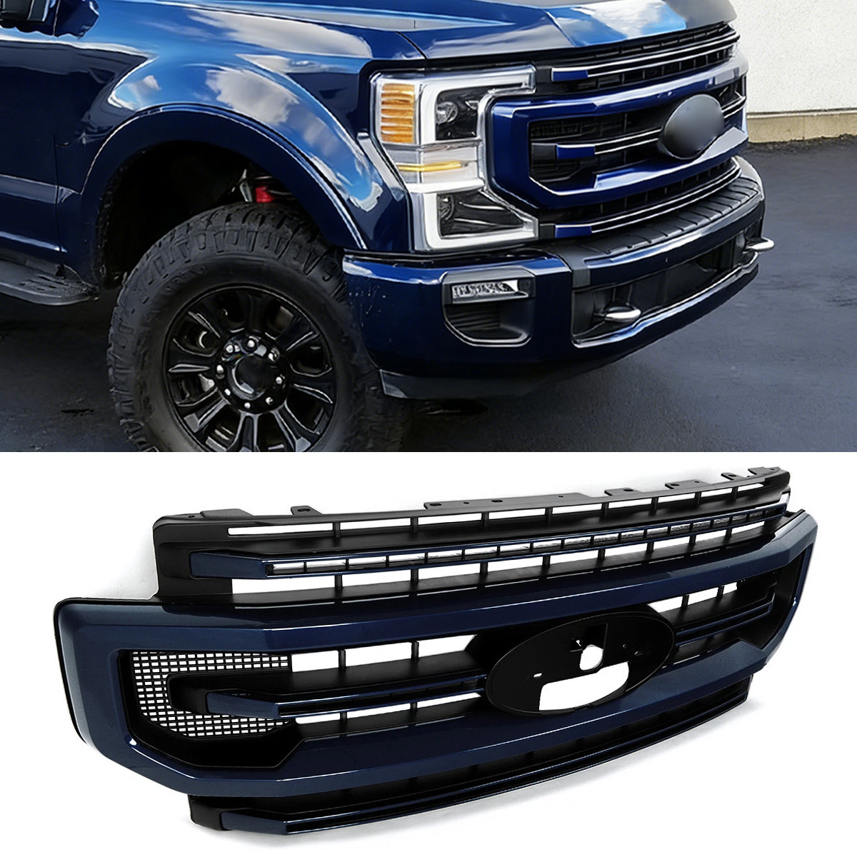 Antimatter Blue Front Bumper Grille For 2020-2022 Ford F250 F350 F-250 Platinum