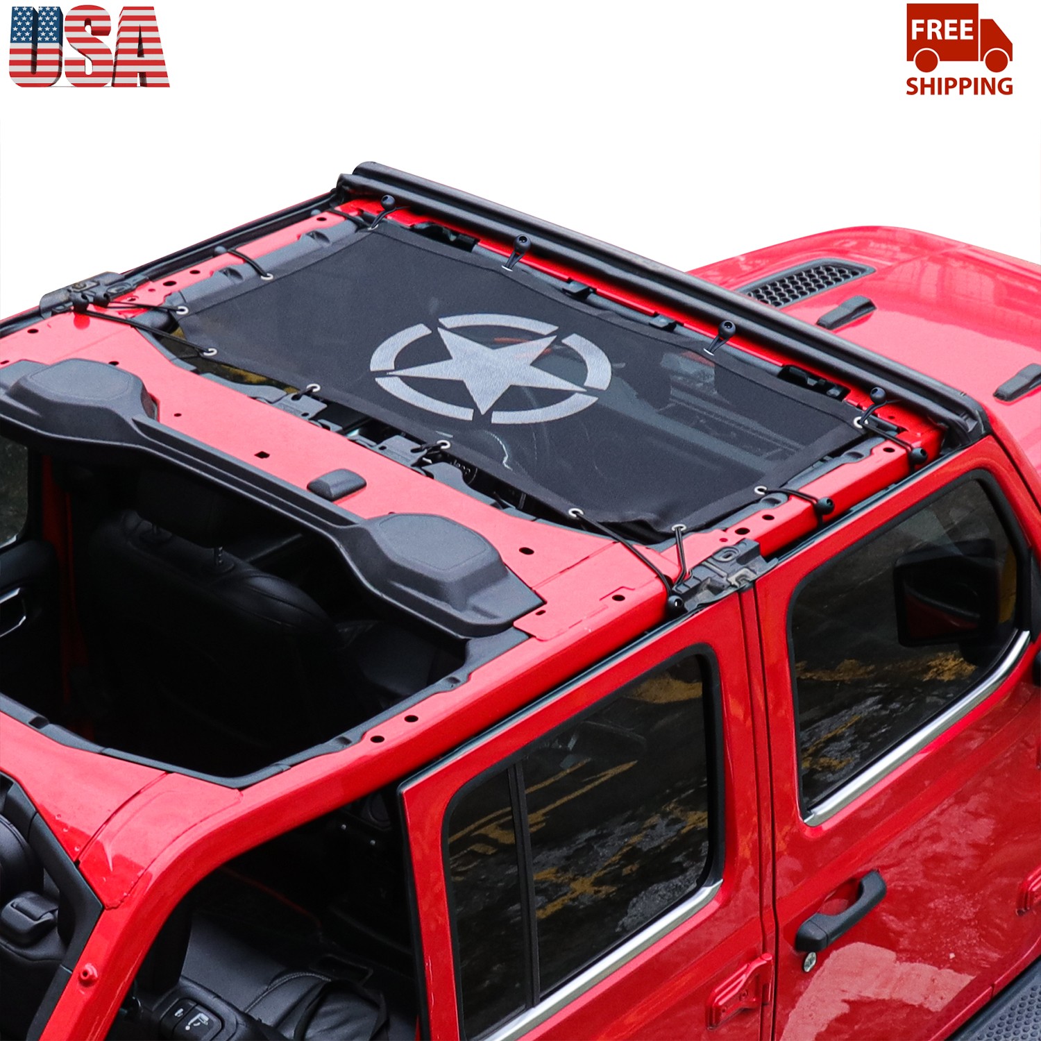 Star Bikini Top Mesh Sun Shade Net Cover For Jeep Wrangler JL 2018+ Accessories