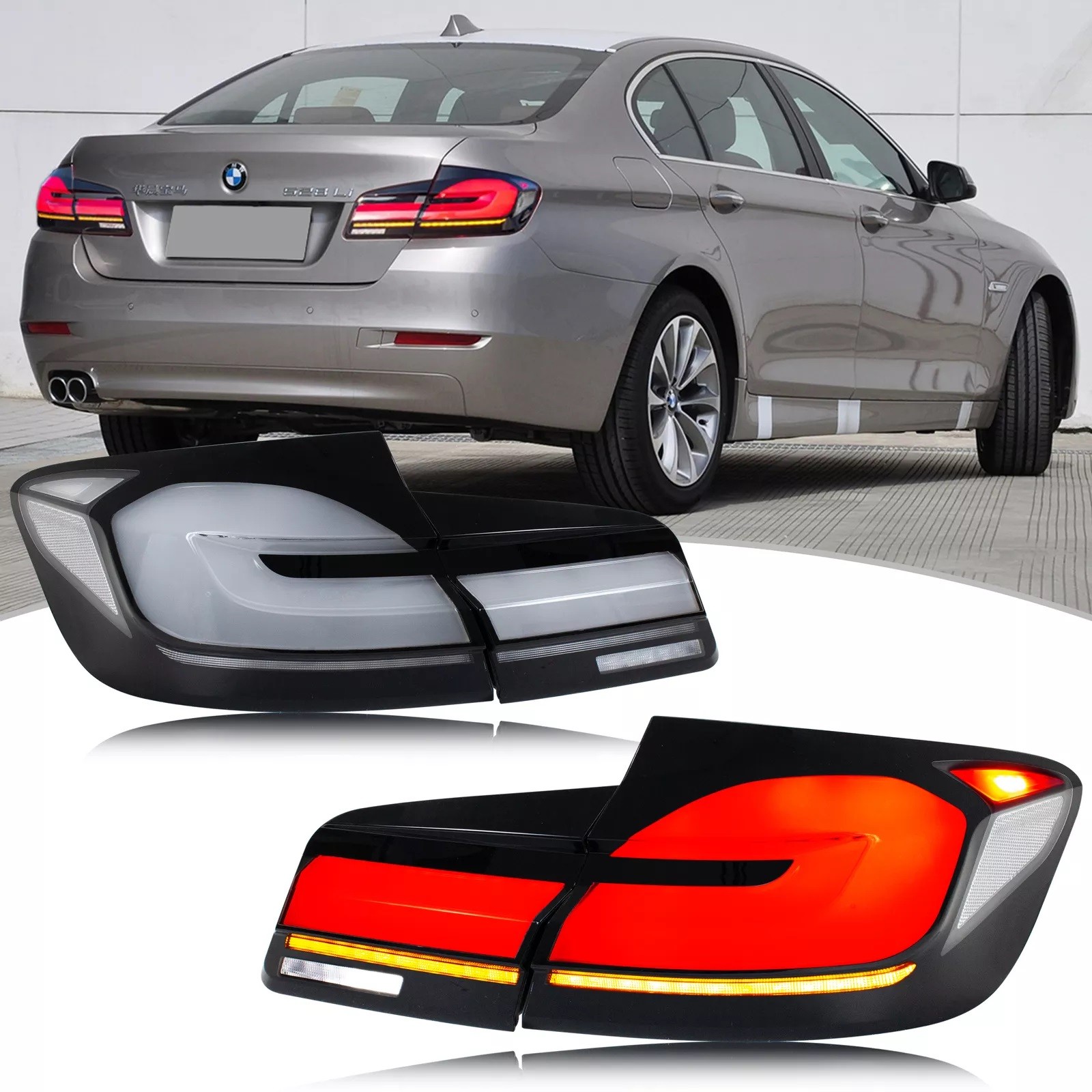 For BMW G30 G38 M5 F90 520i 530i 540i 2017-2020 Smoked White Lens LED Tail Light