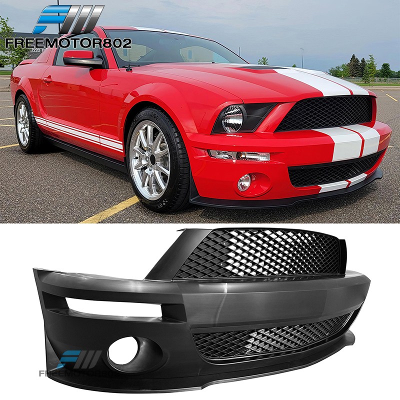 Fits 07-09 Ford Mustang GT500 GT500KR Front Bumper Cover + Grilles + Valance Lip Fits 07-09 Ford Mustang GT500 GT500KR Front Bumper Cover + Grilles + Valance Lip