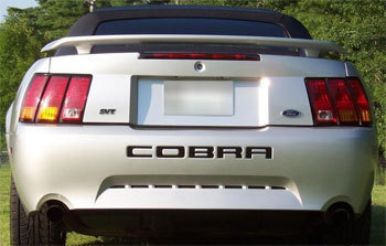 2001 Ford Mustang COBRA bumper insert letters - chrome decals stickers svt