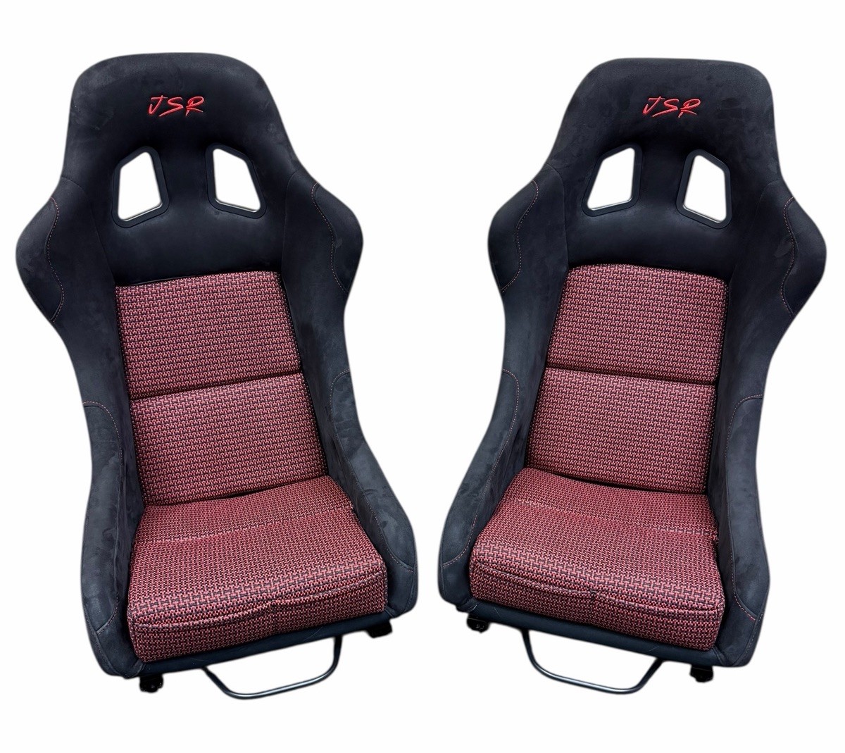 Universal Ultra Lightweight Fixed Mounted Bucket Seat With Rails Sliders Suede