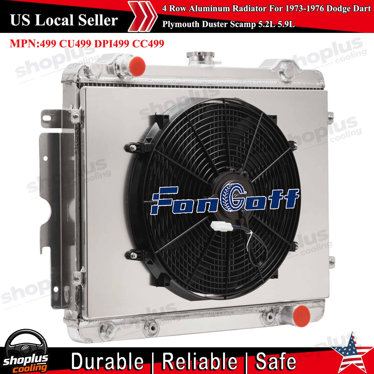 3Row Radiator+Shroud Fan fit 73-79 Dodge Dart /Plymouth Chrysler Duster Valiant