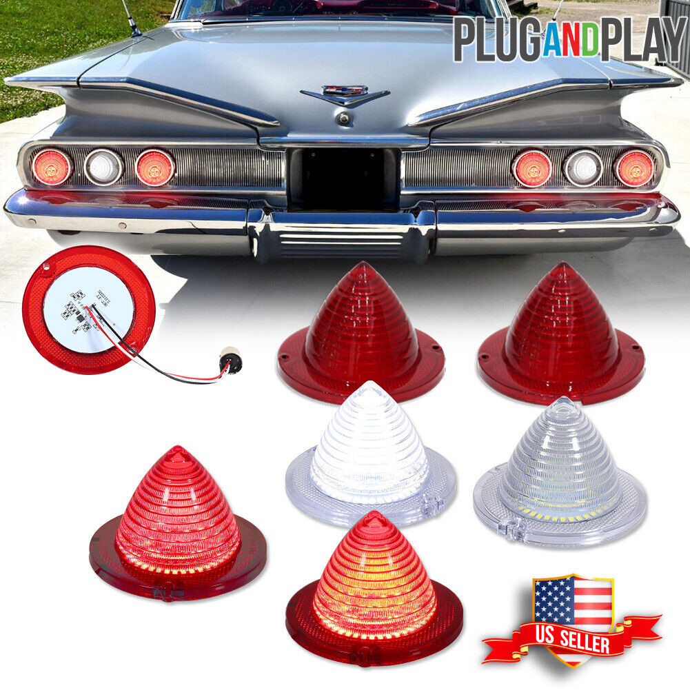 6X Rear Red LED Tail & Backup Lights 1960-1961 Impala Bel Air Biscayne El Camino