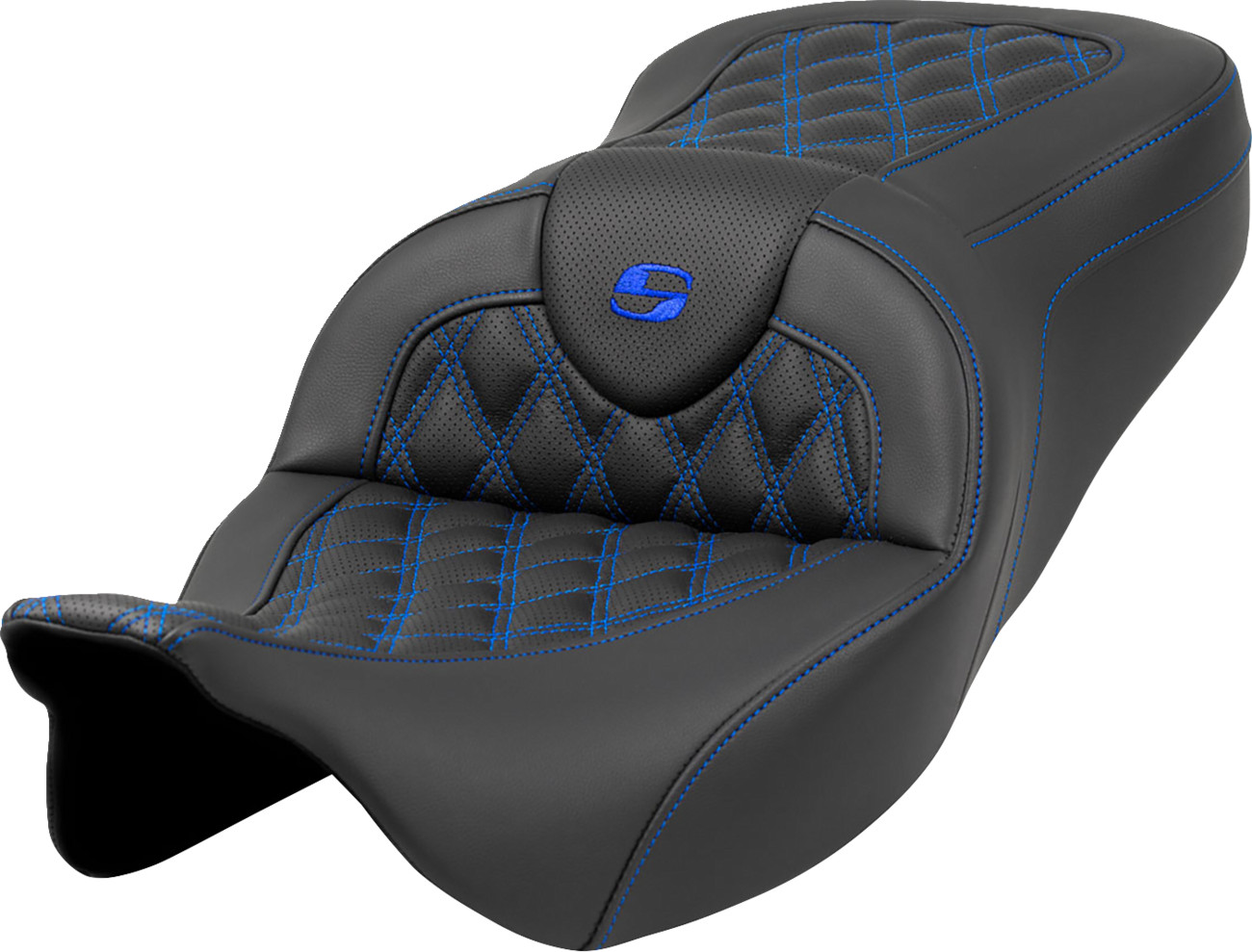 Saddlemen Roadsofa Blue Lattice Stitch Gelcore Seat for 2008-2024 Harley Touring Saddlemen Roadsofa Blue Lattice Stitch Gelcore Seat for 2008-2024 Harley Touring