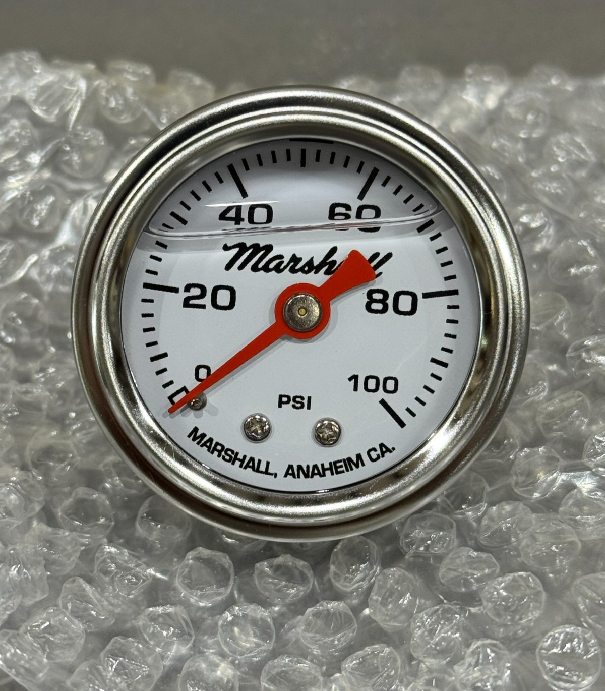 Marshall 0-100 PSI Liquid Filled Mechanical Fuel Pressure Gauge - CW00100 Marshall 0-100 PSI Liquid Filled Mechanical Fuel Pressure Gauge - CW00100
