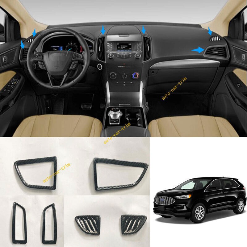For Ford Edge 2015-2024 Carbon fiber Inner Dashboard Air AC Vent Cover Trim Kit