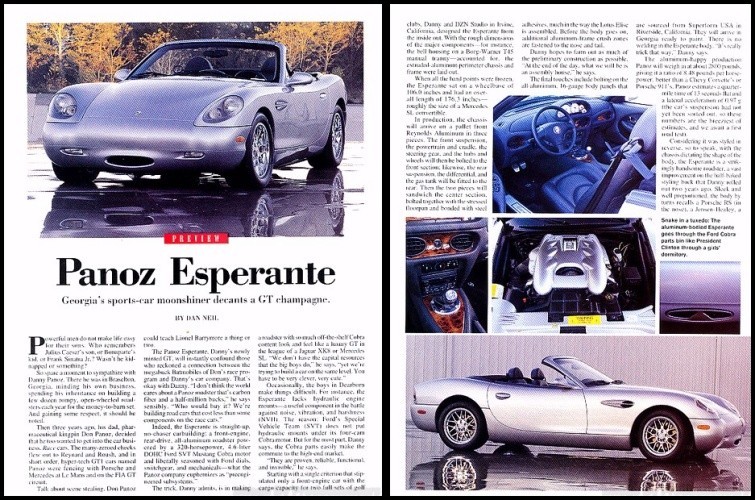 1999 2000 Panoz Esperante Original Review Report Print Car Article J271 1999 2000 Panoz Esperante Original Review Report Print Car Article J271