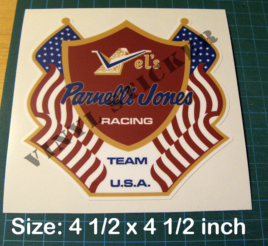 VEL'S PARNELLI JONES RACING TEAM VINYL DECAL STICKER-VINTAGE RACING-FORMULA INDY VEL'S PARNELLI JONES RACING TEAM VINYL DECAL STICKER-VINTAGE RACING-FORMULA INDY